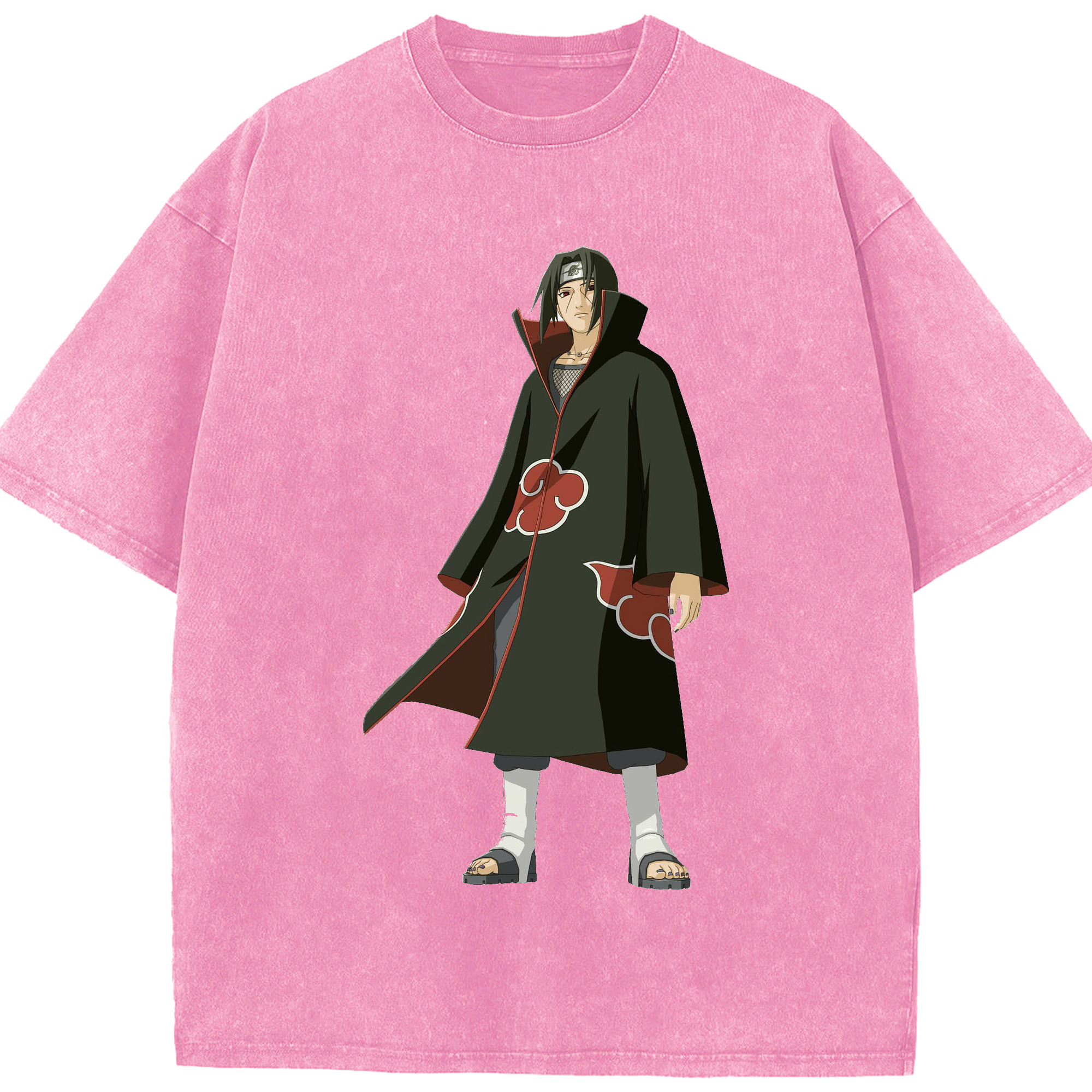 （画像用） NARUTO -ナルト- うちは イタチ Uchiha Itachi 綿100% ヴィンテージ風 半袖Tシャツ（フロントプリント）